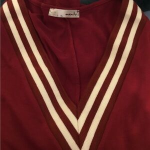 Vintage Manito Red & White 3/4 Sleeve Women’s Top